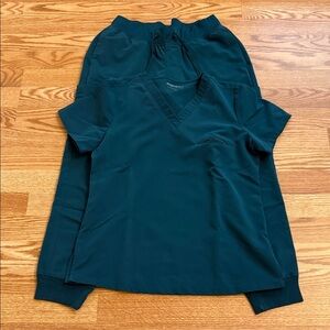 Mandala Caribbean Blue Women's Scrub Top and Jogger Set